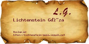Lichtenstein Géza névjegykártya